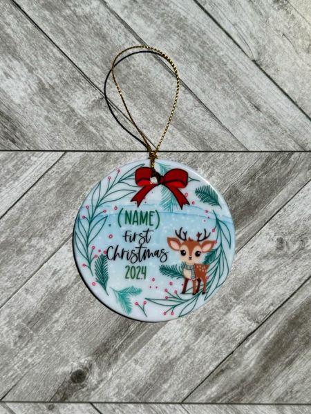 Picture of Personalized Boy Reindeer Ornament - First Christmas Keepsake